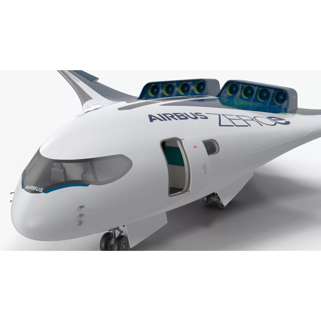 Airbus ZEROe Blended-Wing Body 3D Model – Rigged for Maya, PBR Textures - View 36