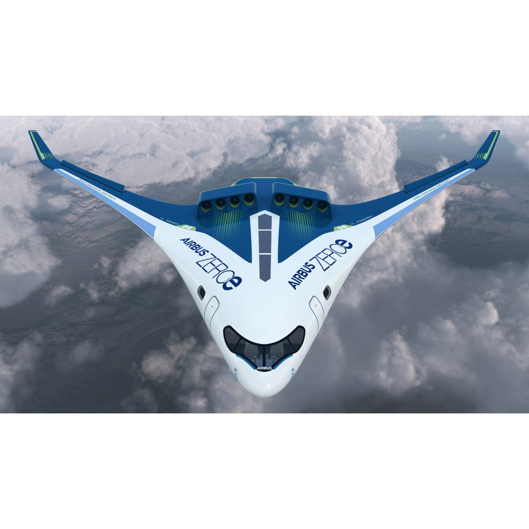 Airbus ZEROe Blended-Wing Body 3D Model – Rigged for Maya, PBR Textures - View 4