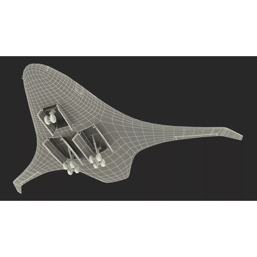 Airbus ZEROe Blended-Wing Body 3D Model – Rigged for Maya, PBR Textures - View 56