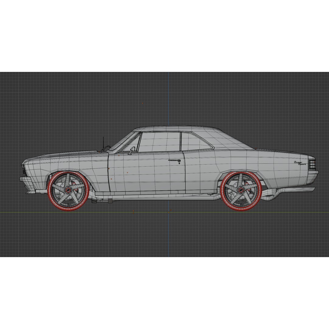 Chevrolet Chevelle SS 1967 3D Model – Low Poly Game Asset, Blender, FBX - View 24