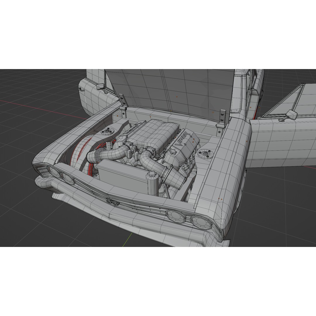 Chevrolet Chevelle SS 1967 3D Model – Low Poly Game Asset, Blender, FBX - View 26