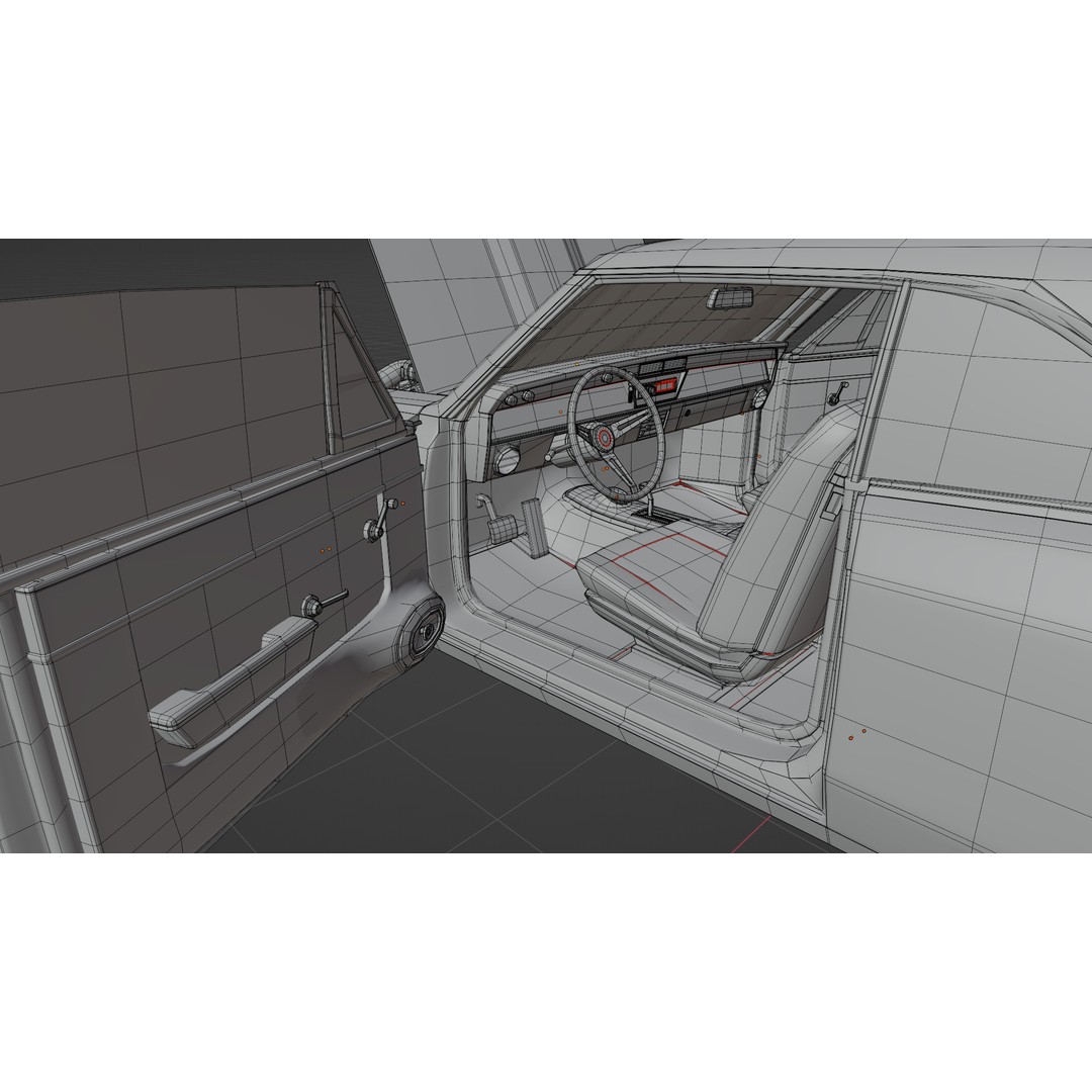 Chevrolet Chevelle SS 1967 3D Model – Low Poly Game Asset, Blender, FBX - View 27
