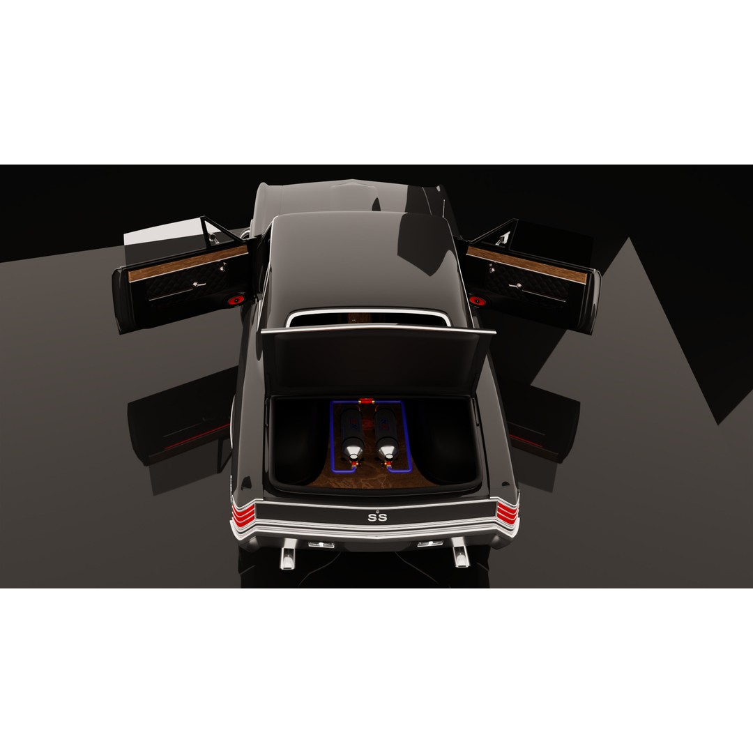 Chevrolet Chevelle SS 1967 3D Model – Low Poly Game Asset, Blender, FBX - View 34