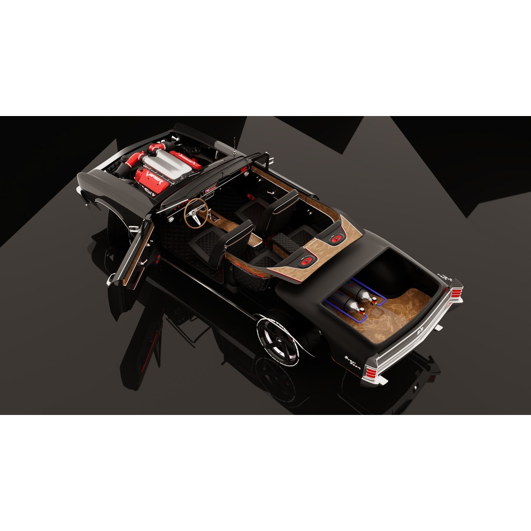 Chevrolet Chevelle SS 1967 3D Model – Low Poly Game Asset, Blender, FBX - View 36