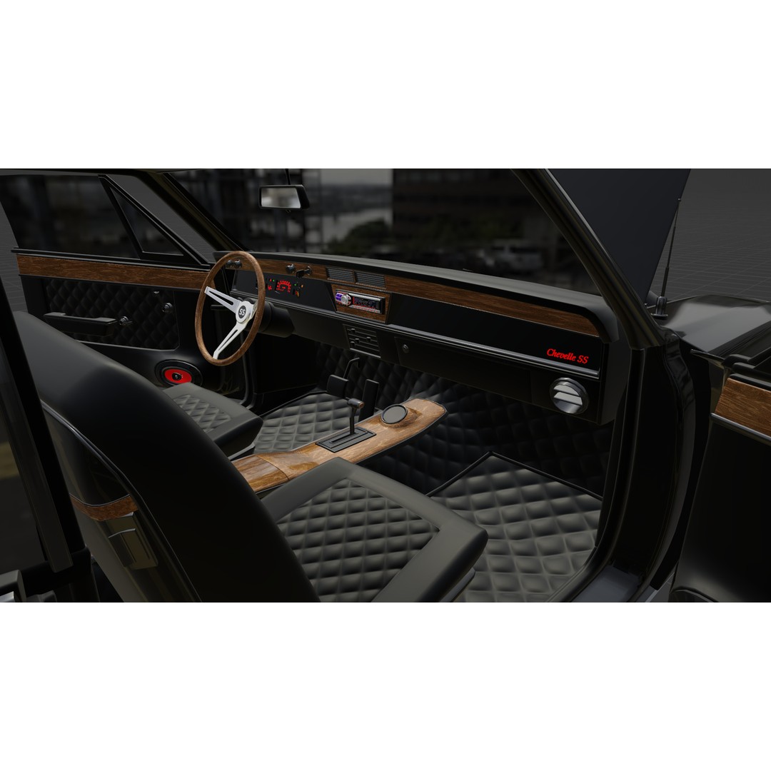 Chevrolet Chevelle SS 1967 3D Model – Low Poly Game Asset, Blender, FBX - View 37
