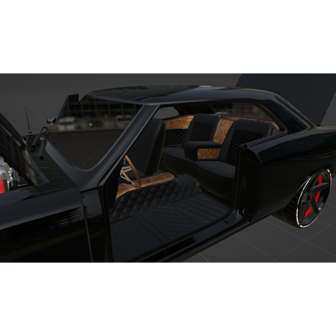 Chevrolet Chevelle SS 1967 3D Model – Low Poly Game Asset, Blender, FBX - View 38