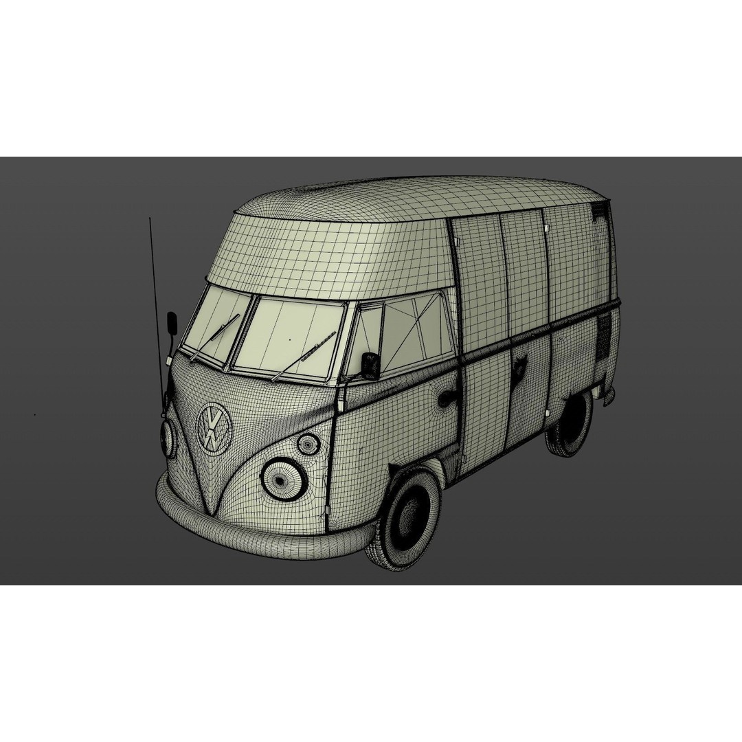 Volkswagen T1 Rennsport Porsche 1965 3D Model – Low Poly Game Asset, FBX, OBJ