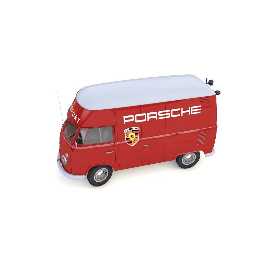 Volkswagen T1 Rennsport Porsche 1965 3D Model – Low Poly Game Asset, FBX, OBJ - View 10