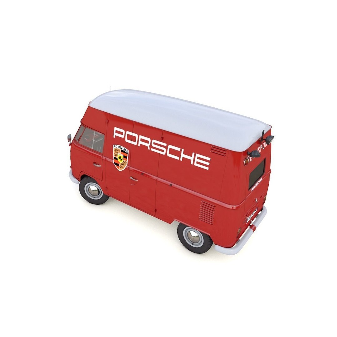 Volkswagen T1 Rennsport Porsche 1965 3D Model – Low Poly Game Asset, FBX, OBJ - View 11
