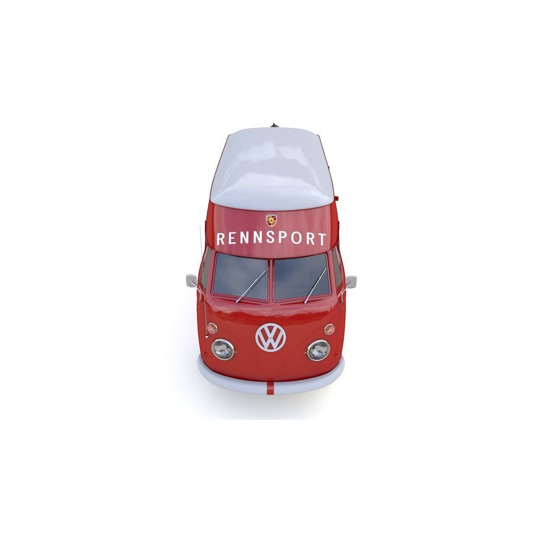 Volkswagen T1 Rennsport Porsche 1965 3D Model – Low Poly Game Asset, FBX, OBJ - View 13