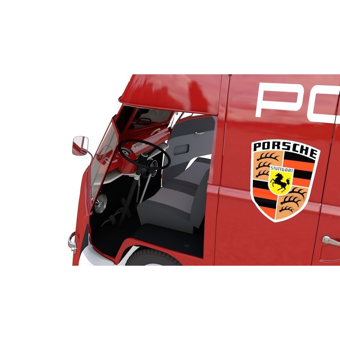 Volkswagen T1 Rennsport Porsche 1965 3D Model – Low Poly Game Asset, FBX, OBJ - View 15