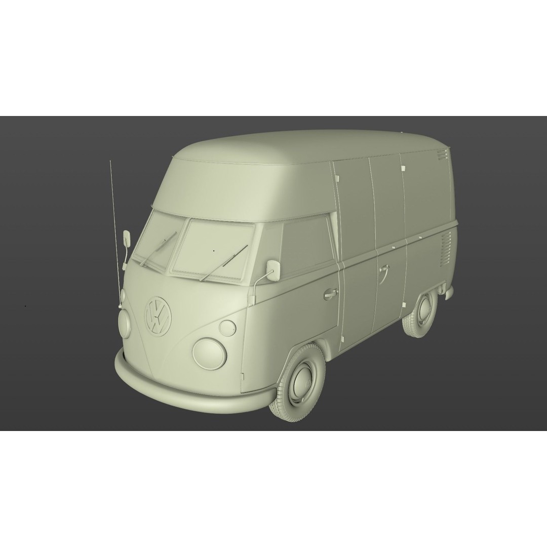 Volkswagen T1 Rennsport Porsche 1965 3D Model – Low Poly Game Asset, FBX, OBJ - View 16