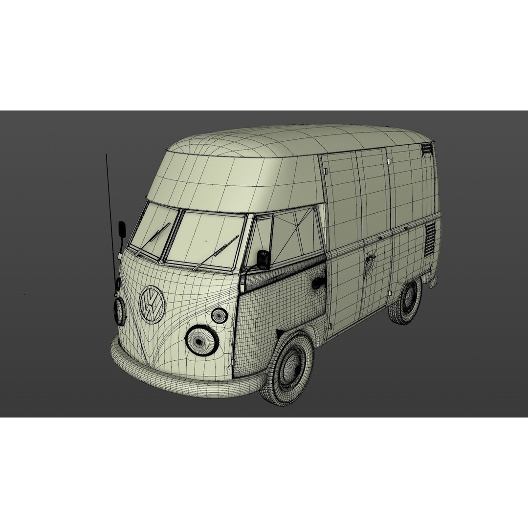 Volkswagen T1 Rennsport Porsche 1965 3D Model – Low Poly Game Asset, FBX, OBJ - View 17
