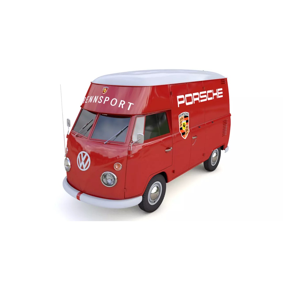 Volkswagen T1 Rennsport Porsche 1965 3D Model – Low Poly Game Asset, FBX, OBJ - View 2