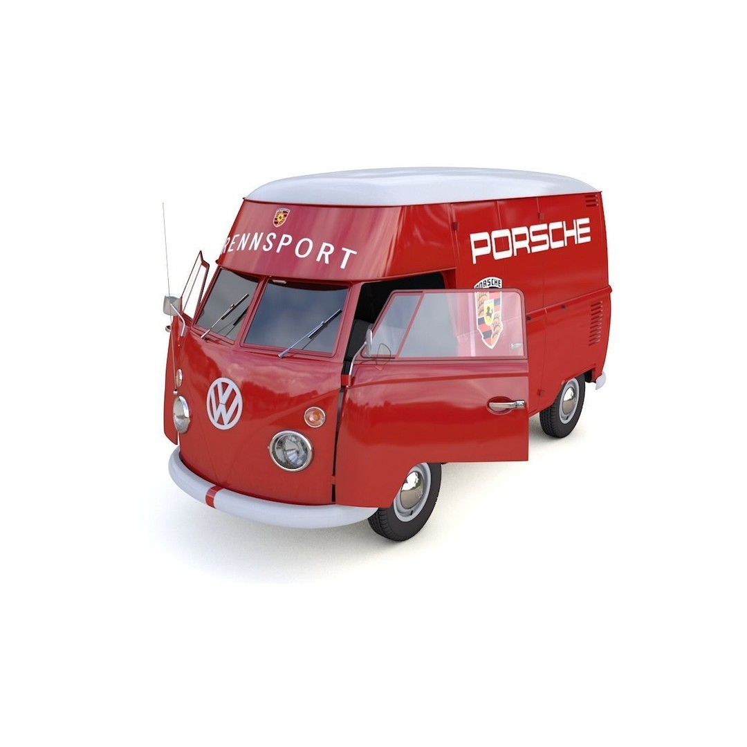 Volkswagen T1 Rennsport Porsche 1965 3D Model – Low Poly Game Asset, FBX, OBJ - View 3