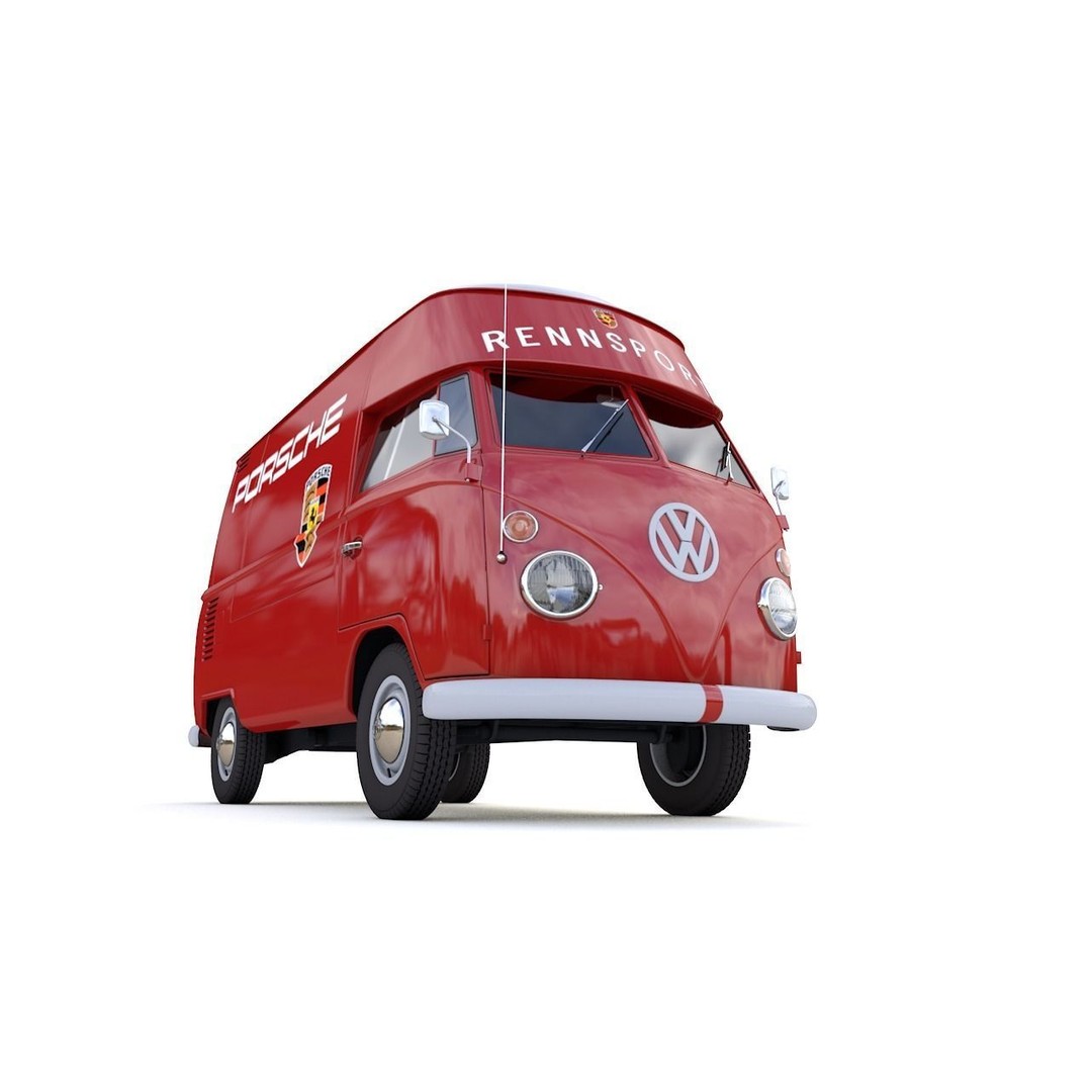 Volkswagen T1 Rennsport Porsche 1965 3D Model – Low Poly Game Asset, FBX, OBJ - View 5