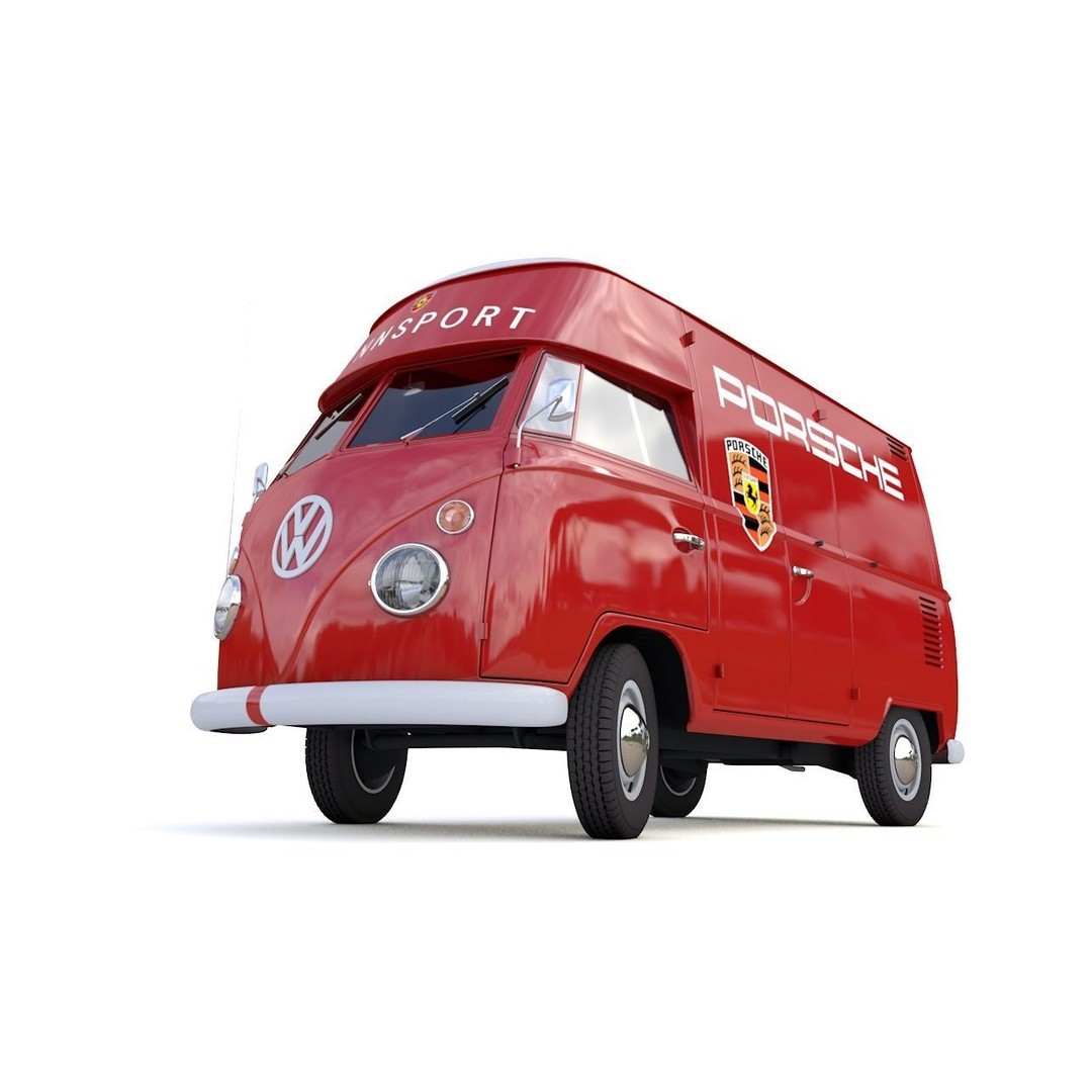 Volkswagen T1 Rennsport Porsche 1965 3D Model – Low Poly Game Asset, FBX, OBJ - View 6