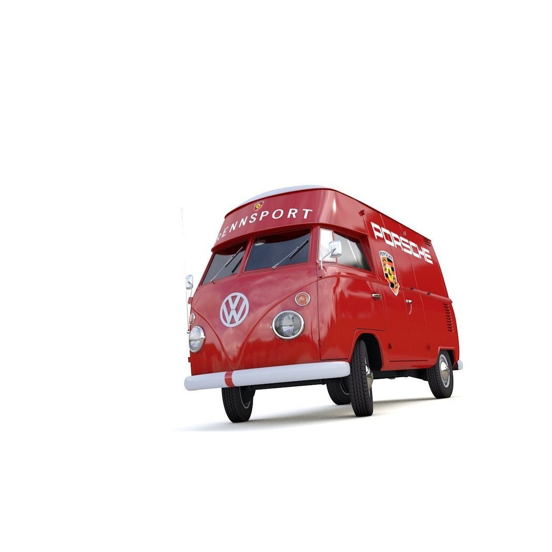 Volkswagen T1 Rennsport Porsche 1965 3D Model – Low Poly Game Asset, FBX, OBJ - View 7