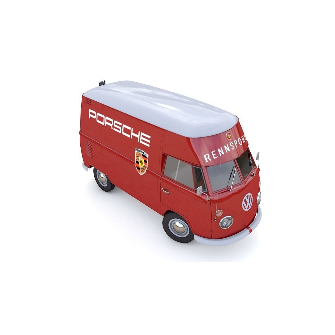 Volkswagen T1 Rennsport Porsche 1965 3D Model – Low Poly Game Asset, FBX, OBJ - View 8