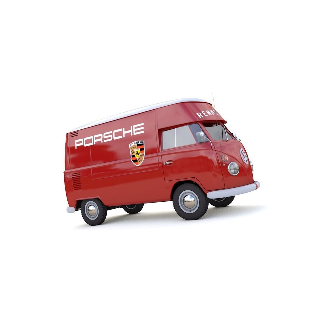 Volkswagen T1 Rennsport Porsche 1965 3D Model – Low Poly Game Asset, FBX, OBJ - View 9