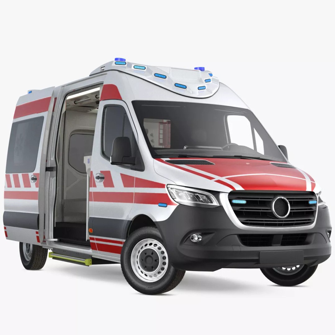 Paramedic Ambulance 3D Model – Rigged High-Quality Vehicle Asset - View 3