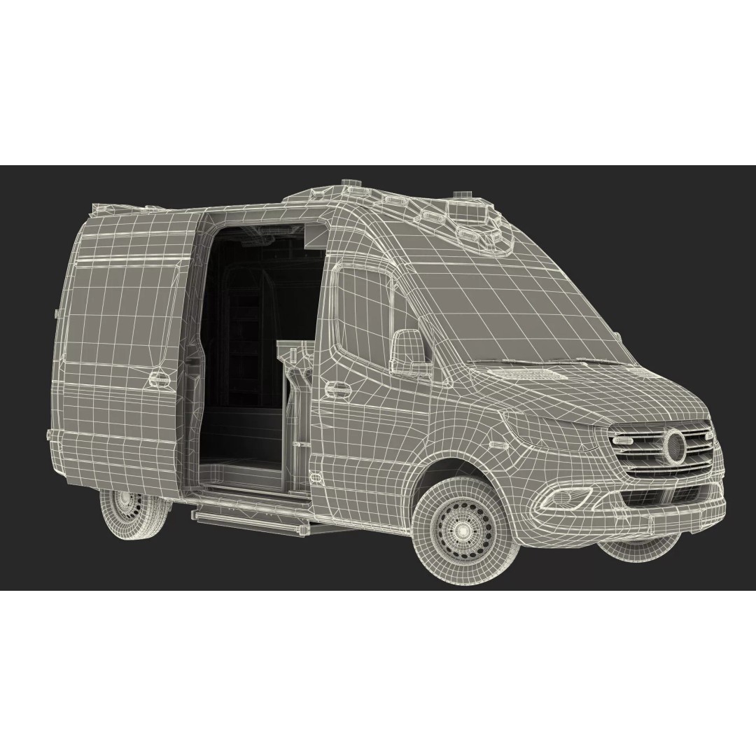Paramedic Ambulance 3D Model – Rigged High-Quality Vehicle Asset - View 34