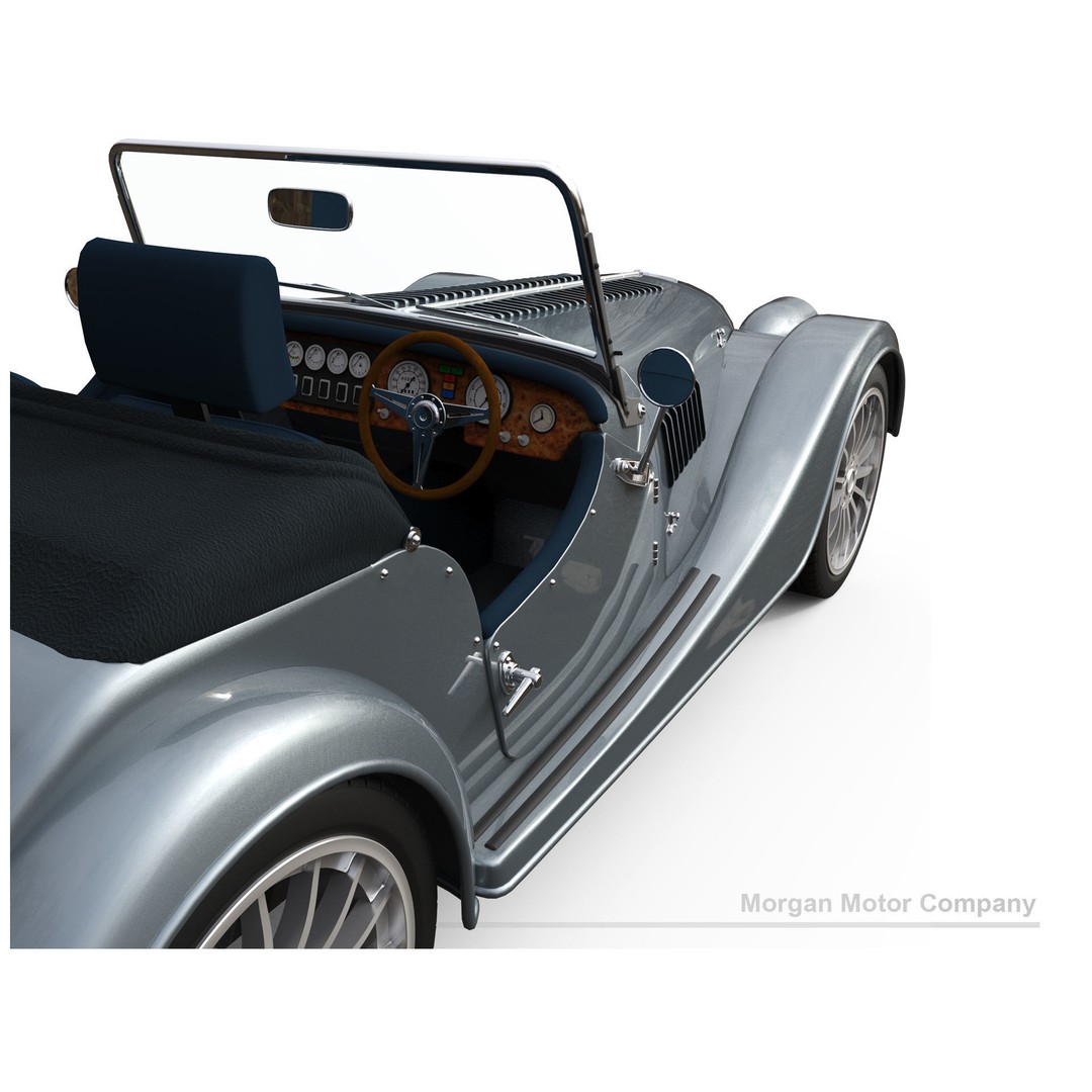 Morgan Motor Company 3D Model – Luxury Sports Car, FBX, OBJ, Rigged - View 6