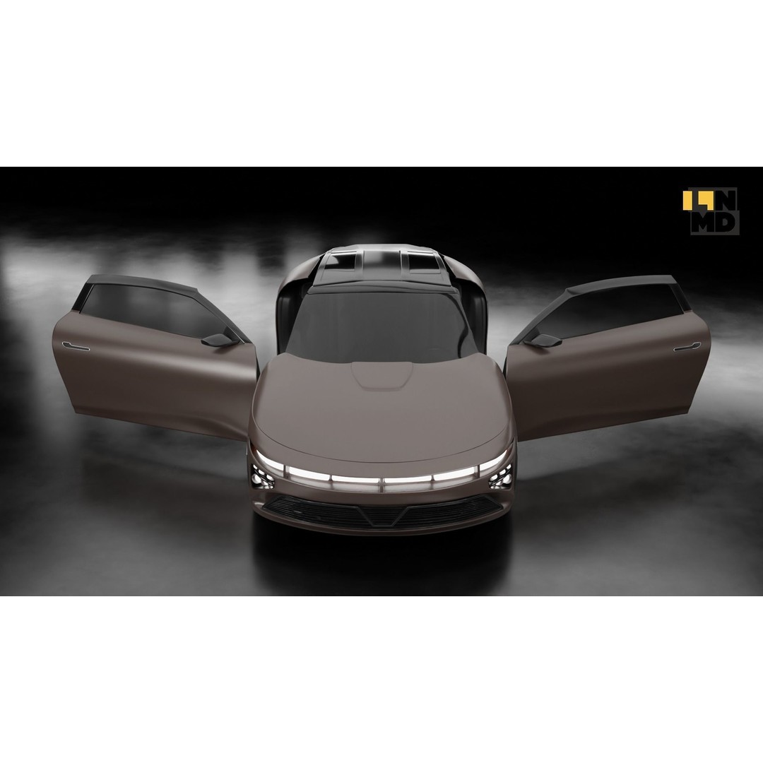 Futuristic Concept Car 3D Model – High Poly Game Asset, FBX & OBJ - View 10