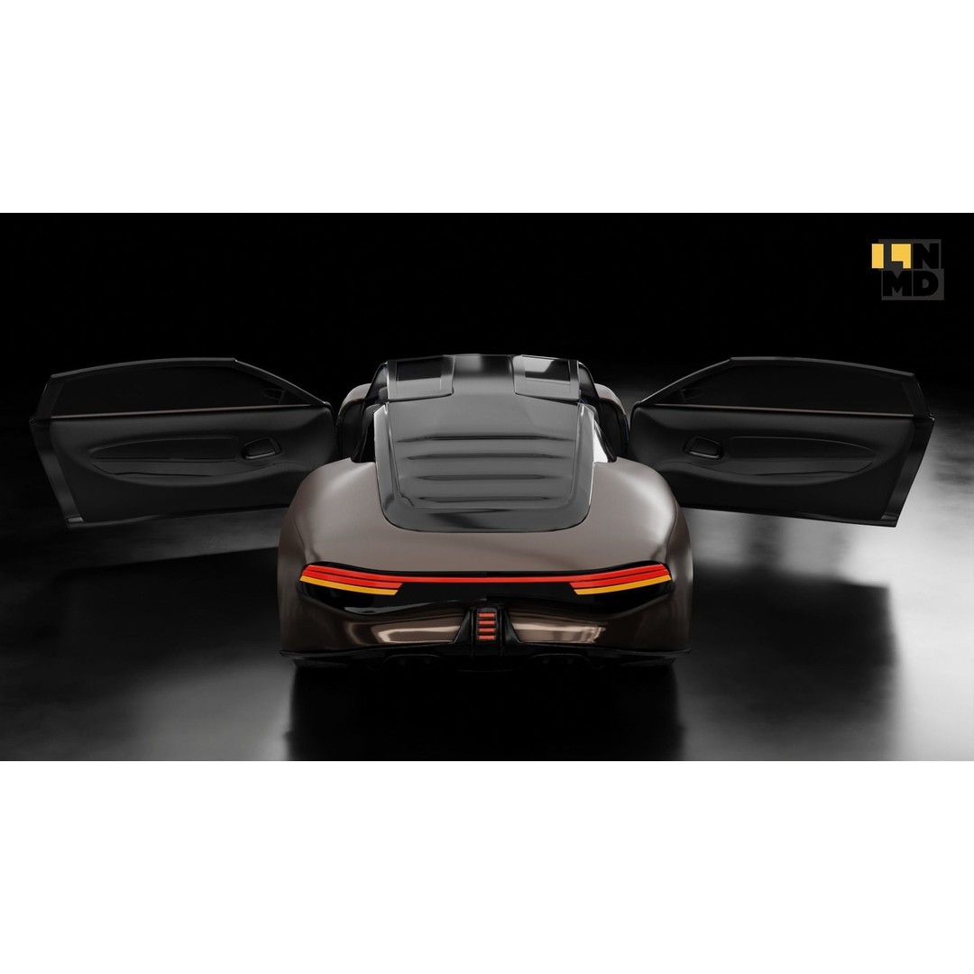 Futuristic Concept Car 3D Model – High Poly Game Asset, FBX & OBJ - View 11