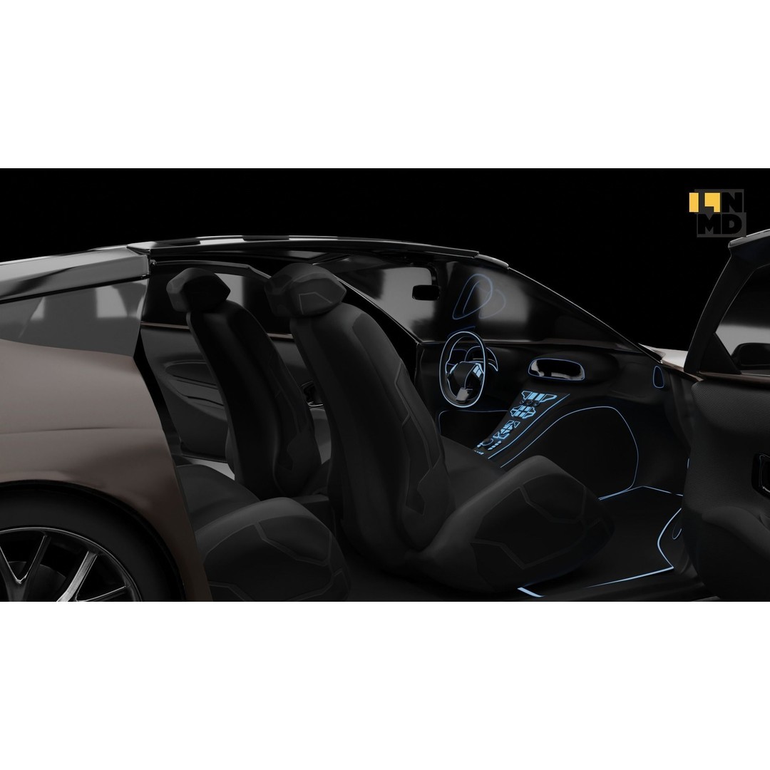 Futuristic Concept Car 3D Model – High Poly Game Asset, FBX & OBJ - View 13