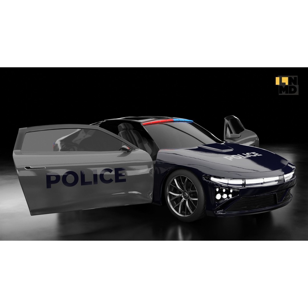 Futuristic Concept Car 3D Model – High Poly Game Asset, FBX & OBJ - View 14