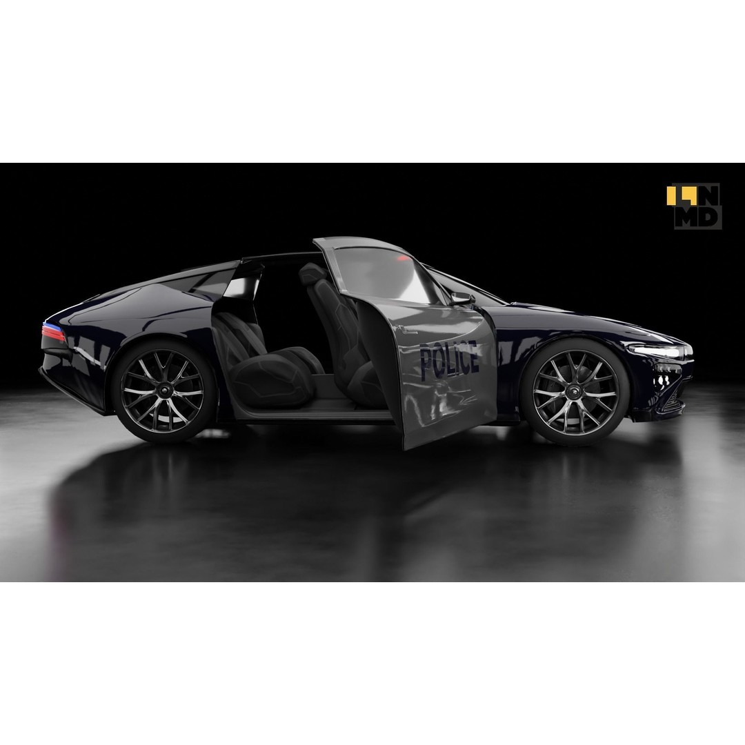 Futuristic Concept Car 3D Model – High Poly Game Asset, FBX & OBJ - View 17
