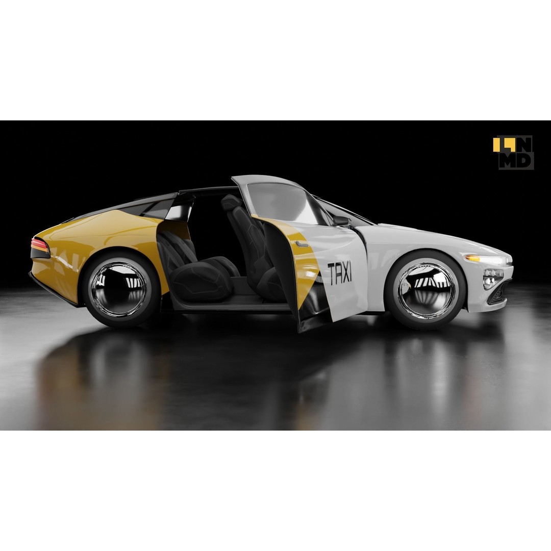 Futuristic Concept Car 3D Model – High Poly Game Asset, FBX & OBJ - View 18