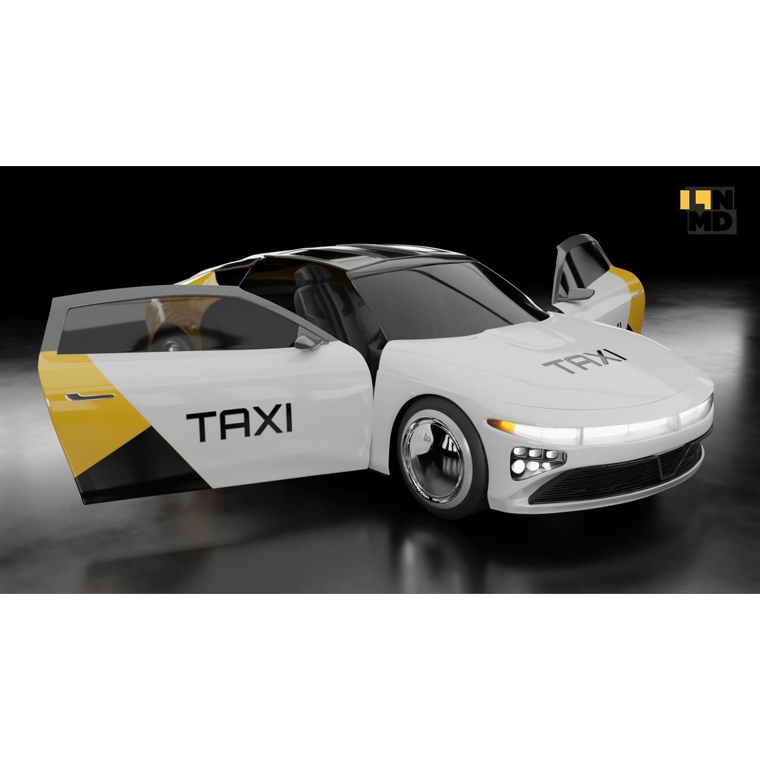 Futuristic Concept Car 3D Model – High Poly Game Asset, FBX & OBJ - View 19