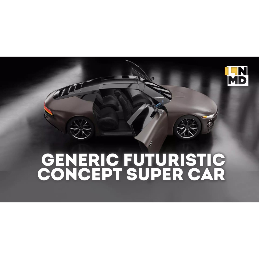 Futuristic Concept Car 3D Model – High Poly Game Asset, FBX & OBJ - View 2