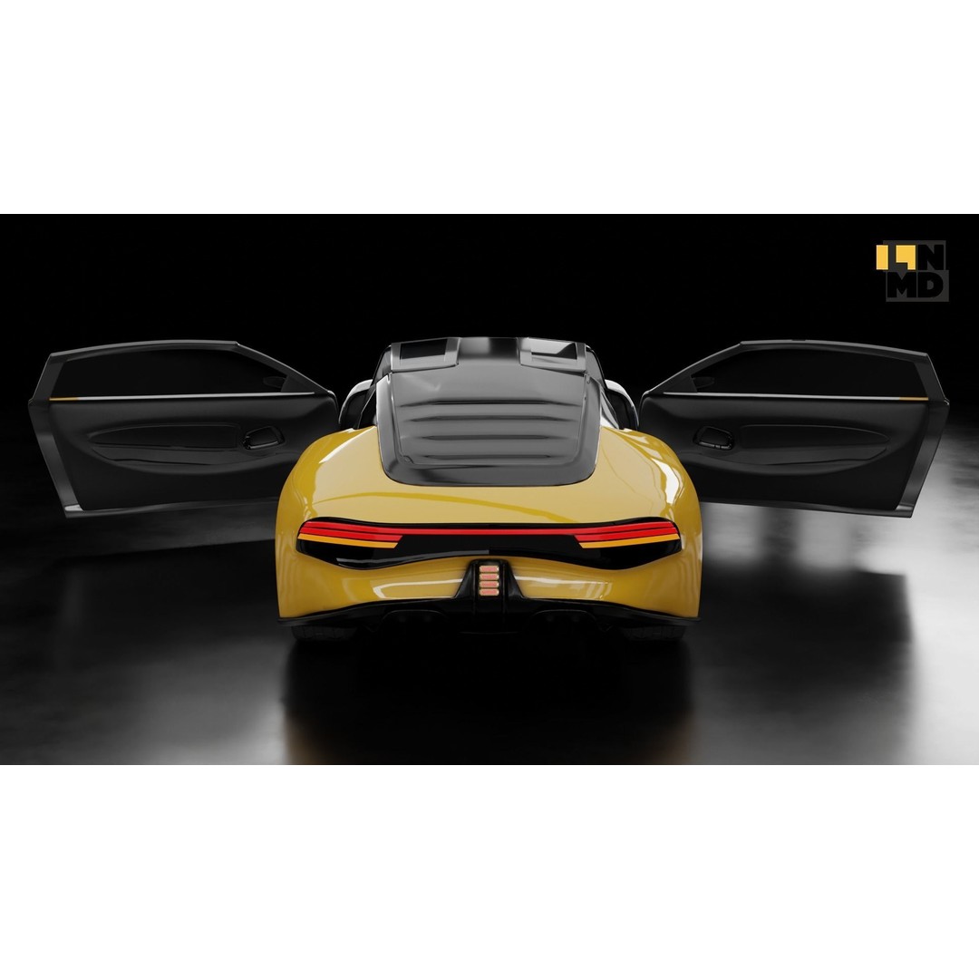 Futuristic Concept Car 3D Model – High Poly Game Asset, FBX & OBJ - View 20