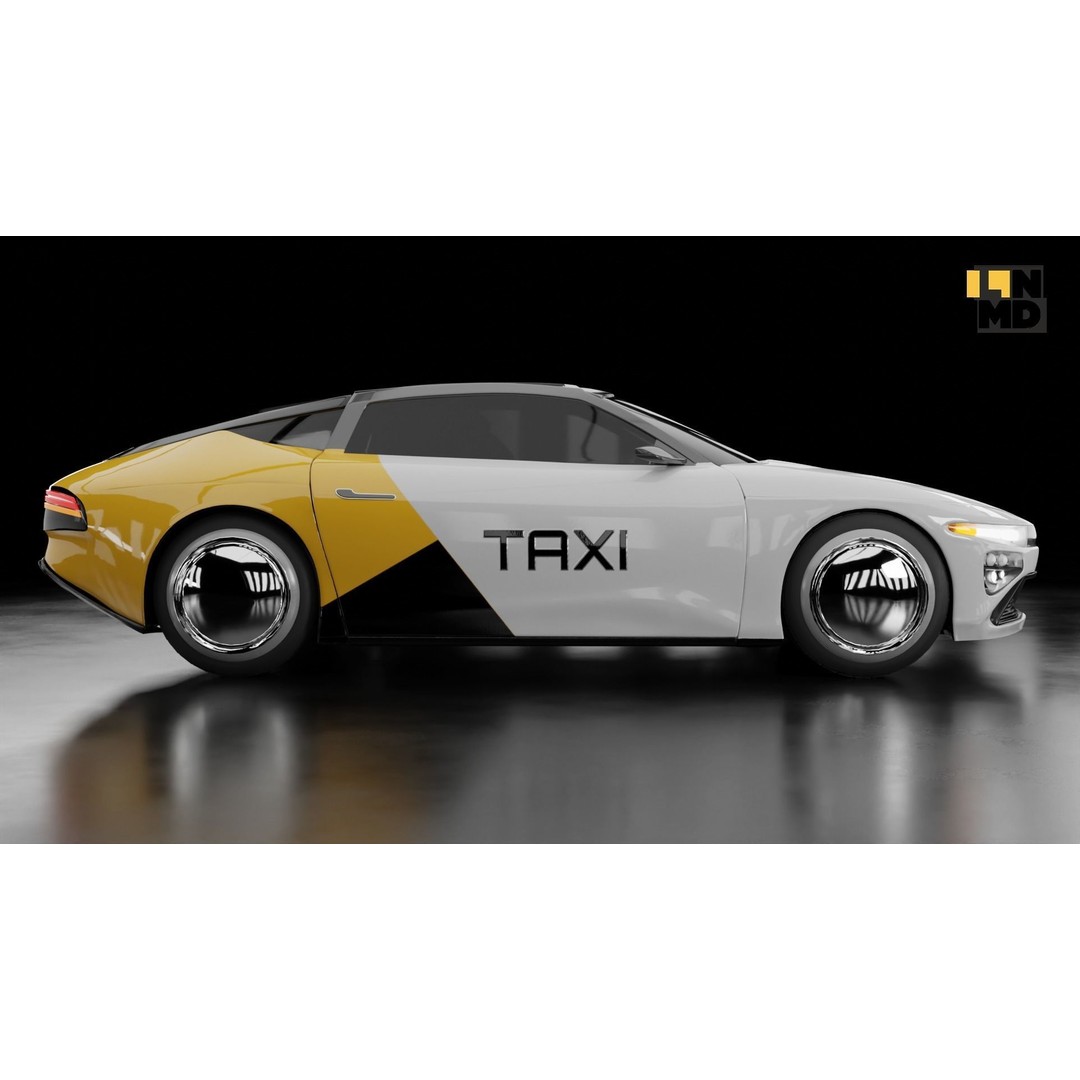 Futuristic Concept Car 3D Model – High Poly Game Asset, FBX & OBJ - View 22