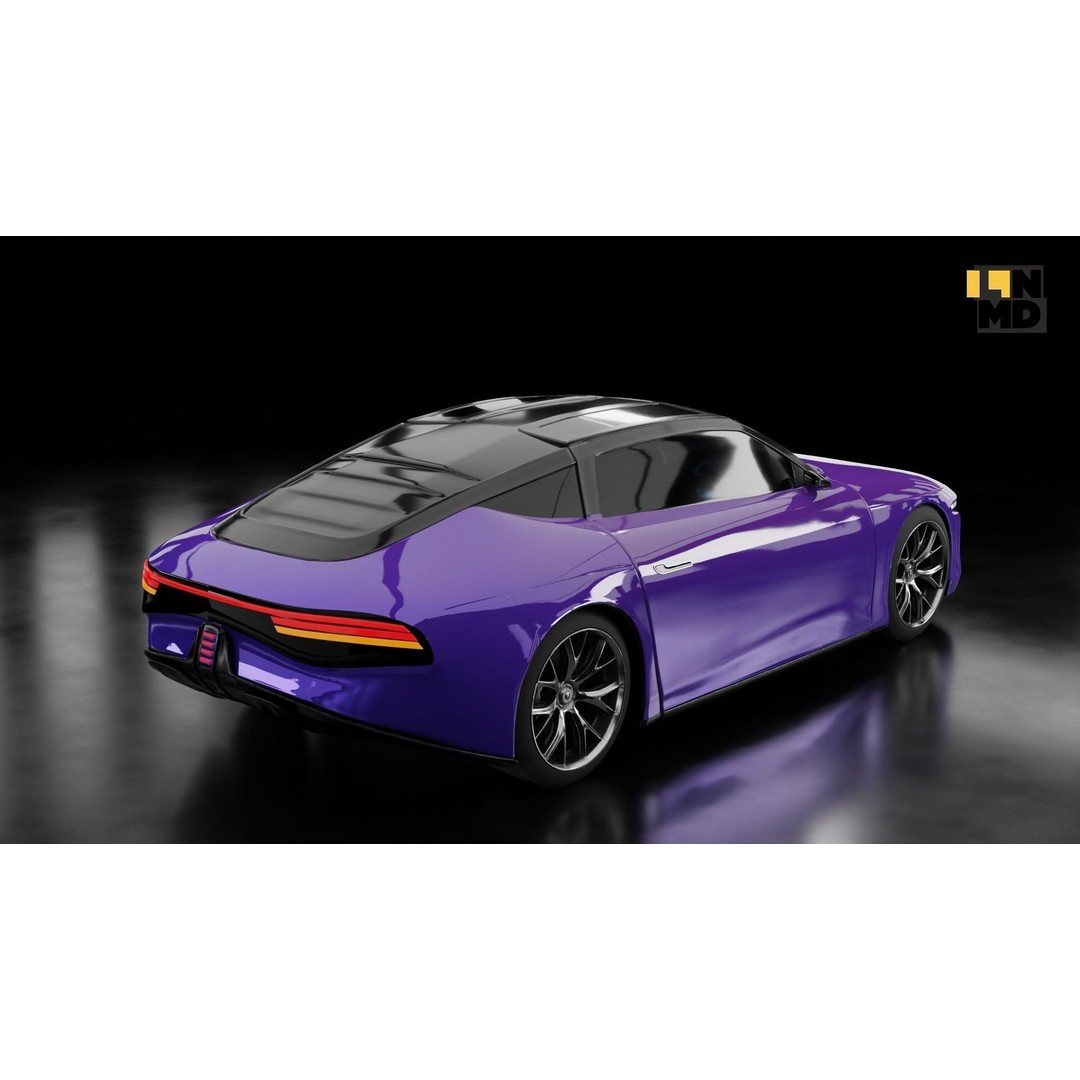 Futuristic Concept Car 3D Model – High Poly Game Asset, FBX & OBJ - View 23