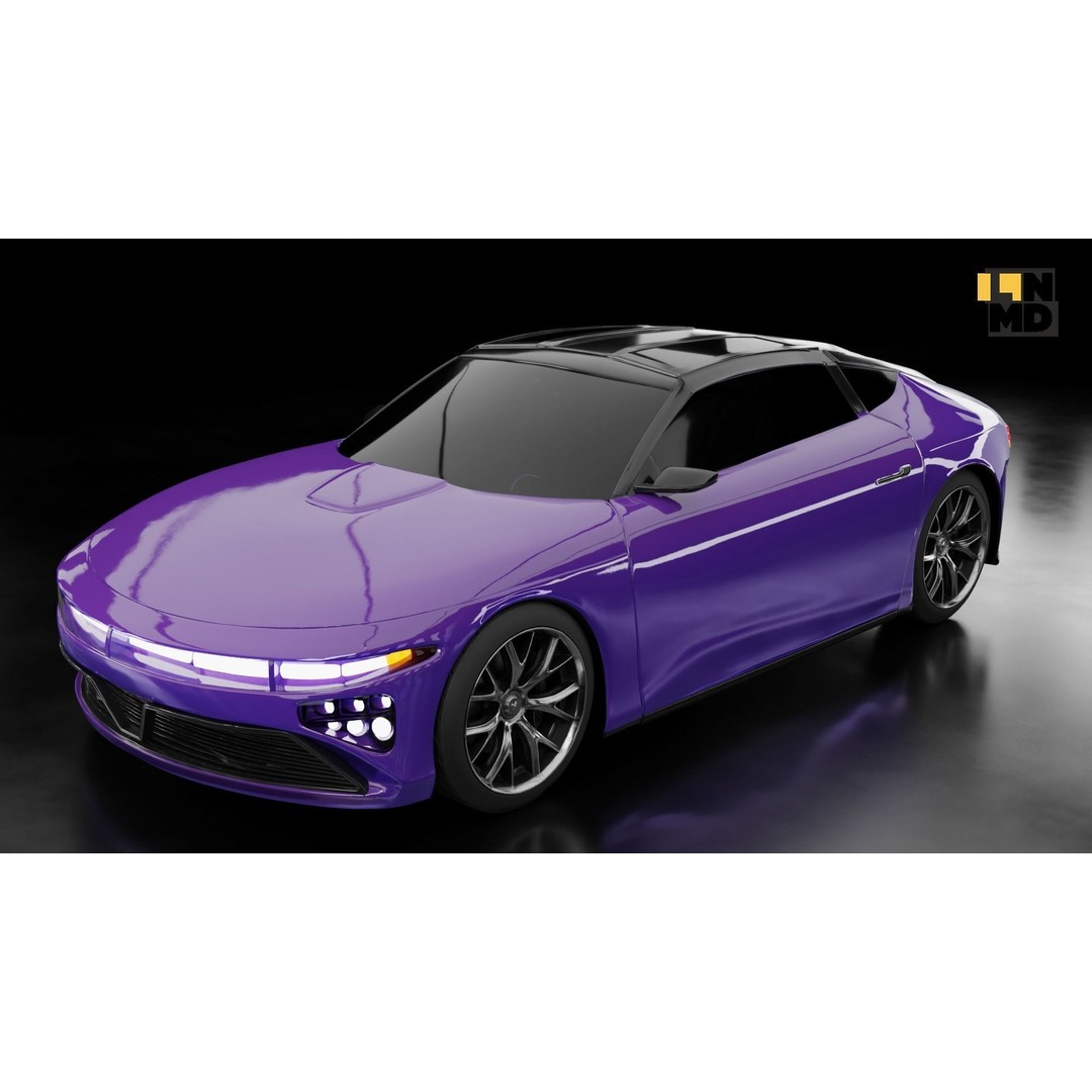 Futuristic Concept Car 3D Model – High Poly Game Asset, FBX & OBJ - View 24