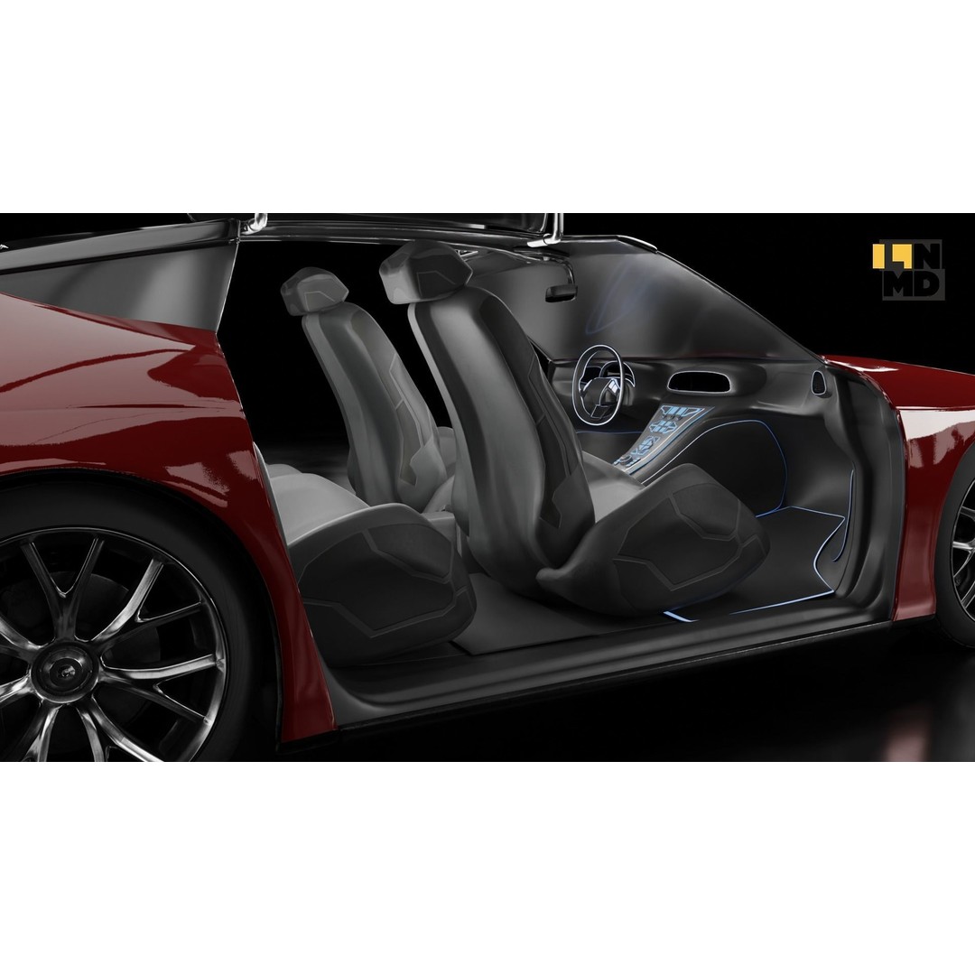 Futuristic Concept Car 3D Model – High Poly Game Asset, FBX & OBJ - View 26