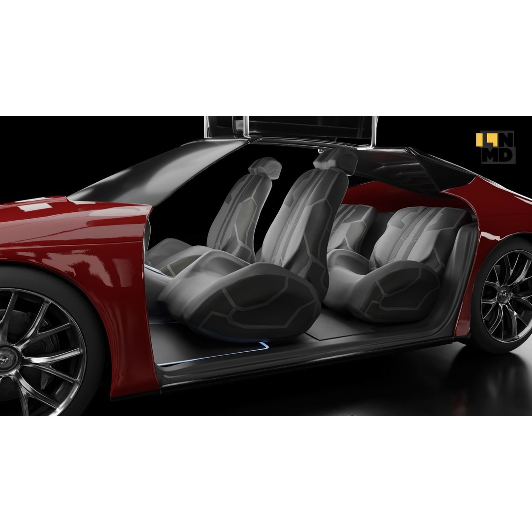 Futuristic Concept Car 3D Model – High Poly Game Asset, FBX & OBJ - View 27