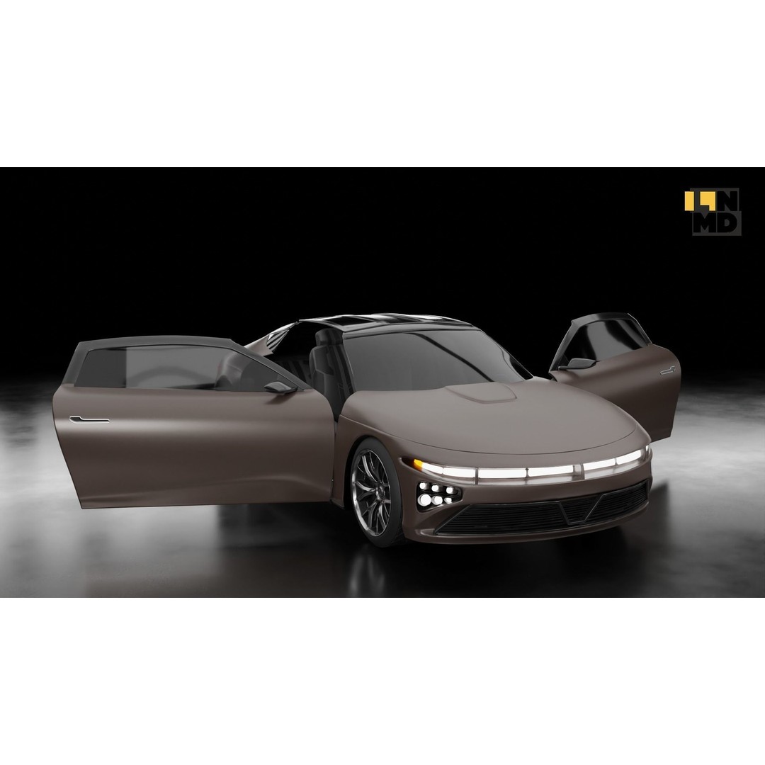 Futuristic Concept Car 3D Model – High Poly Game Asset, FBX & OBJ - View 3