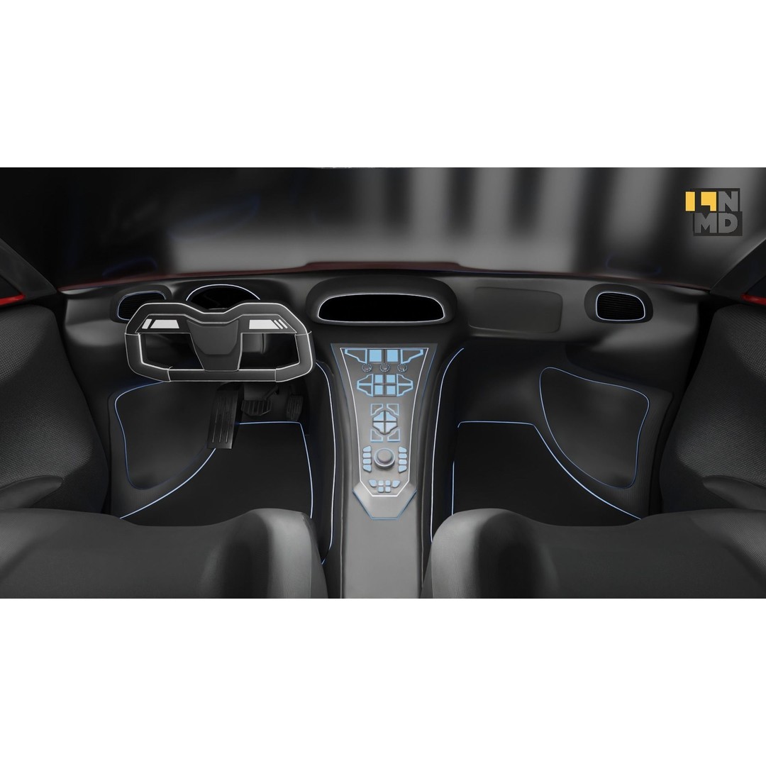 Futuristic Concept Car 3D Model – High Poly Game Asset, FBX & OBJ - View 32