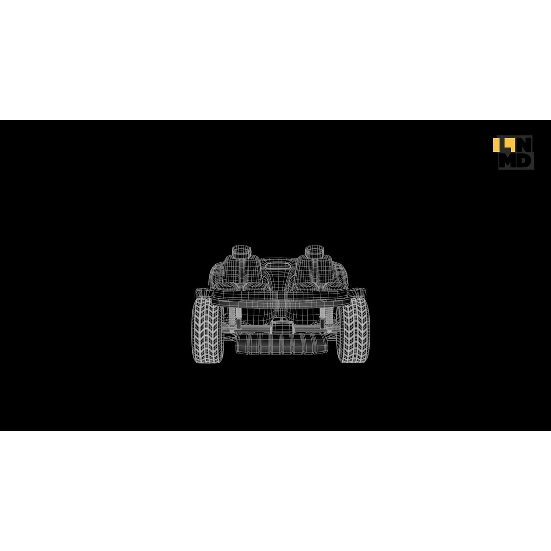 Futuristic Concept Car 3D Model – High Poly Game Asset, FBX & OBJ - View 37