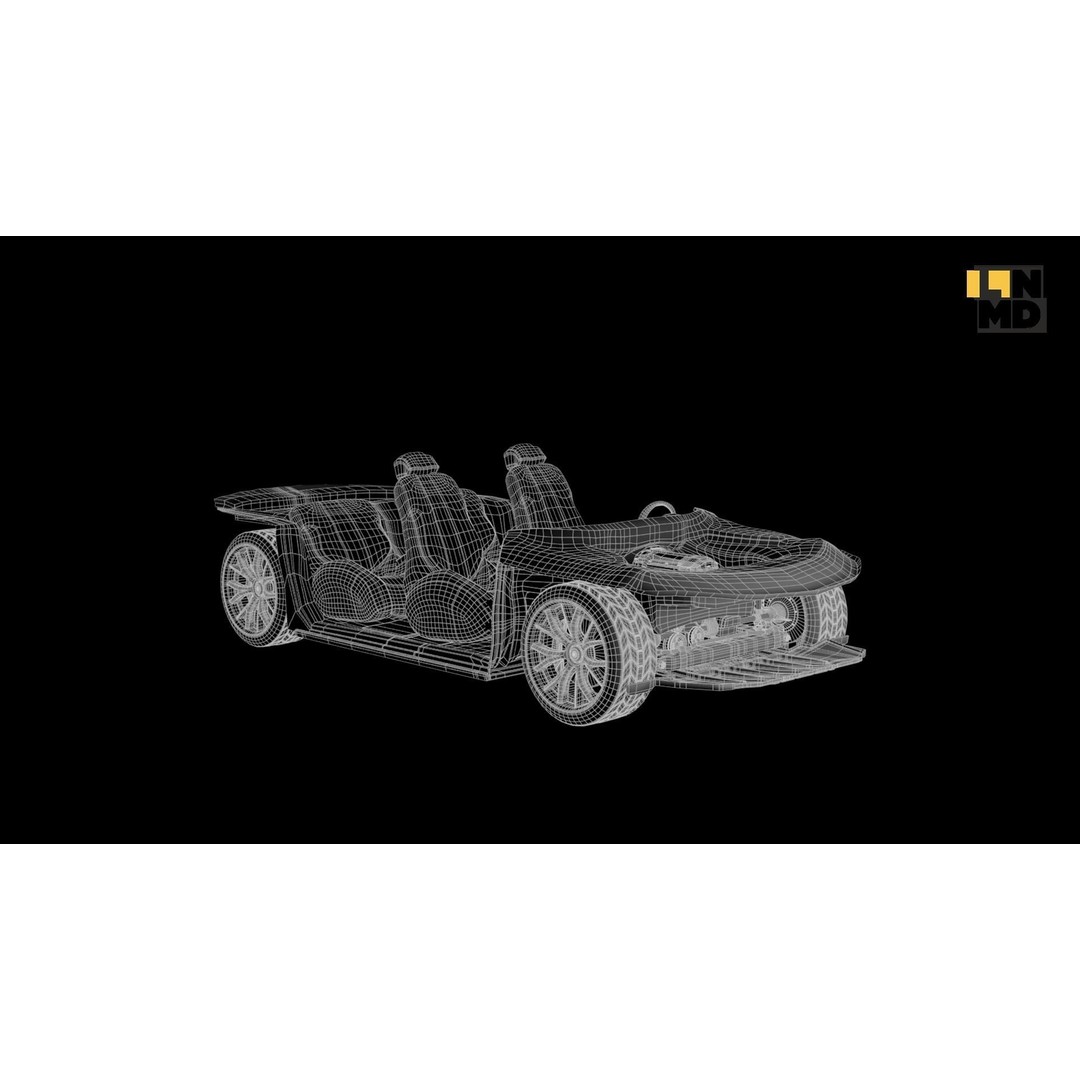 Futuristic Concept Car 3D Model – High Poly Game Asset, FBX & OBJ - View 39