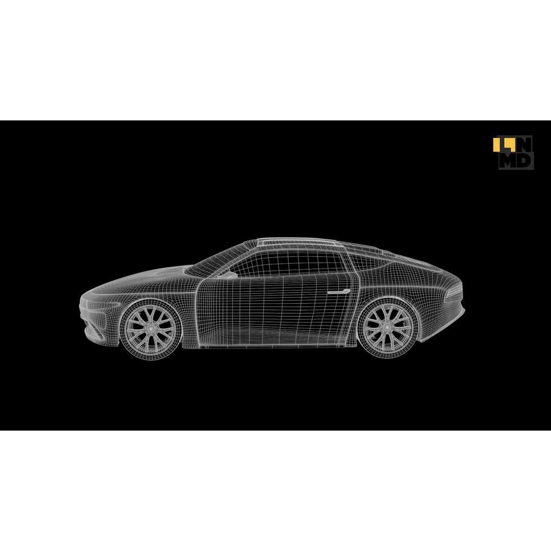 Futuristic Concept Car 3D Model – High Poly Game Asset, FBX & OBJ - View 41