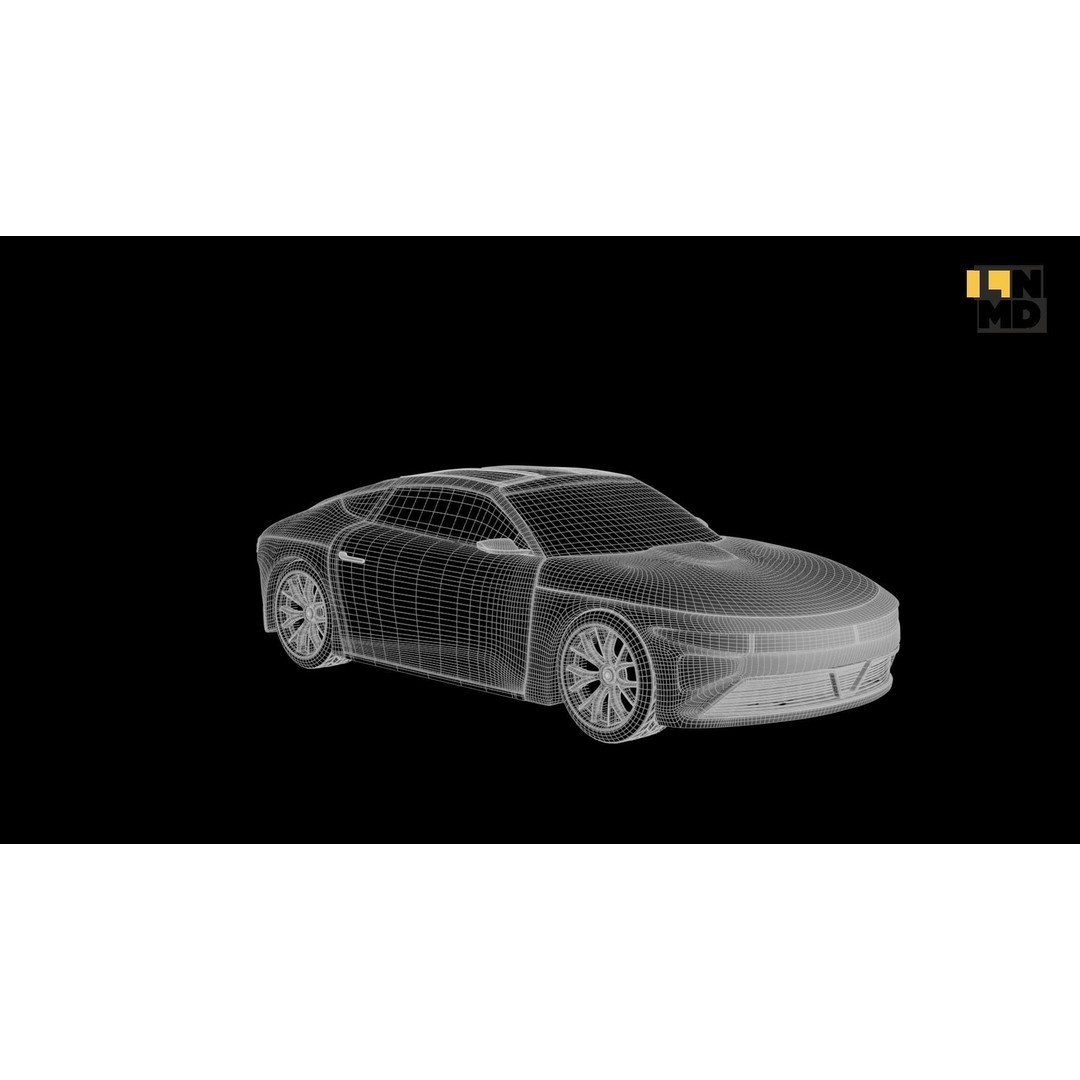 Futuristic Concept Car 3D Model – High Poly Game Asset, FBX & OBJ - View 43