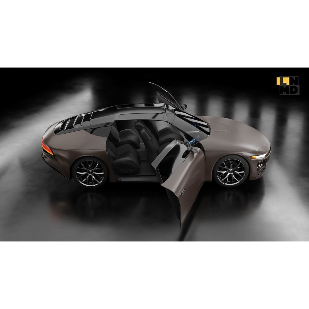 Futuristic Concept Car 3D Model – High Poly Game Asset, FBX & OBJ - View 9