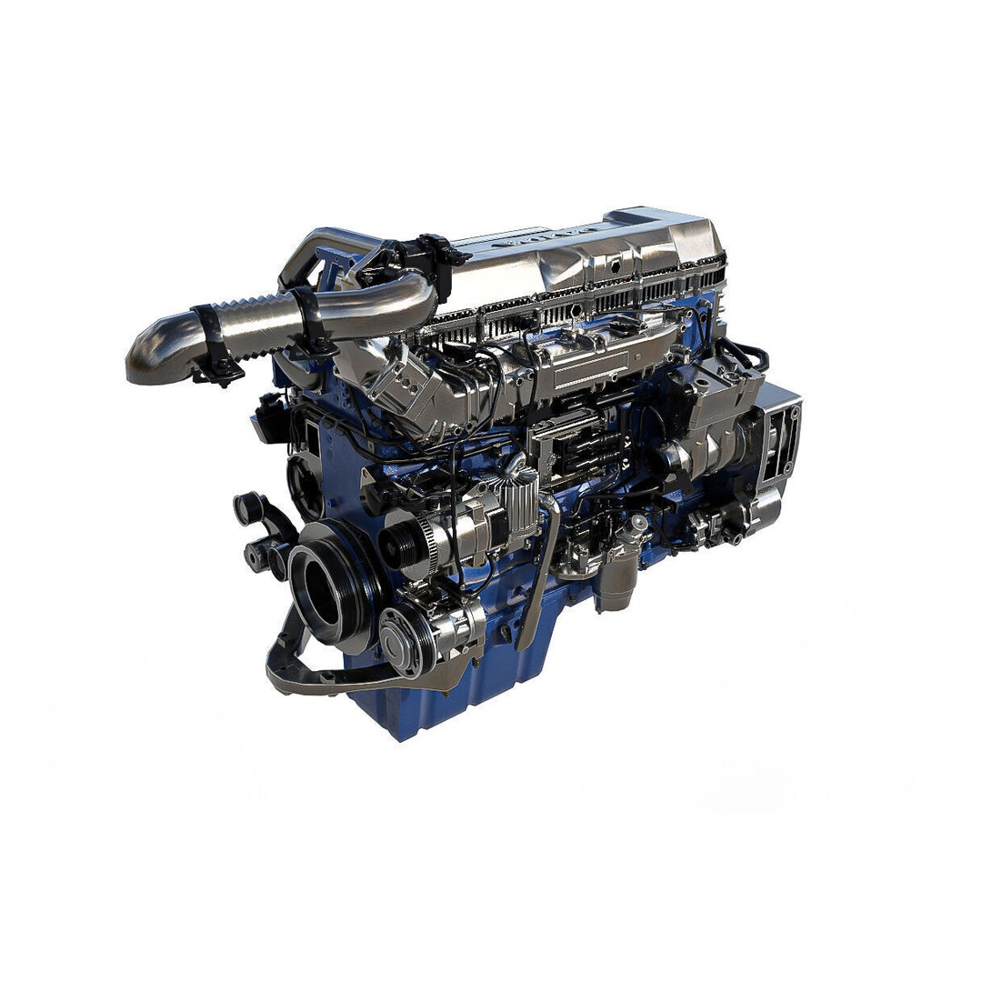 Volvo D13 Diesel Engine 3D Model – Low Poly Game Asset, FBX - View 4
