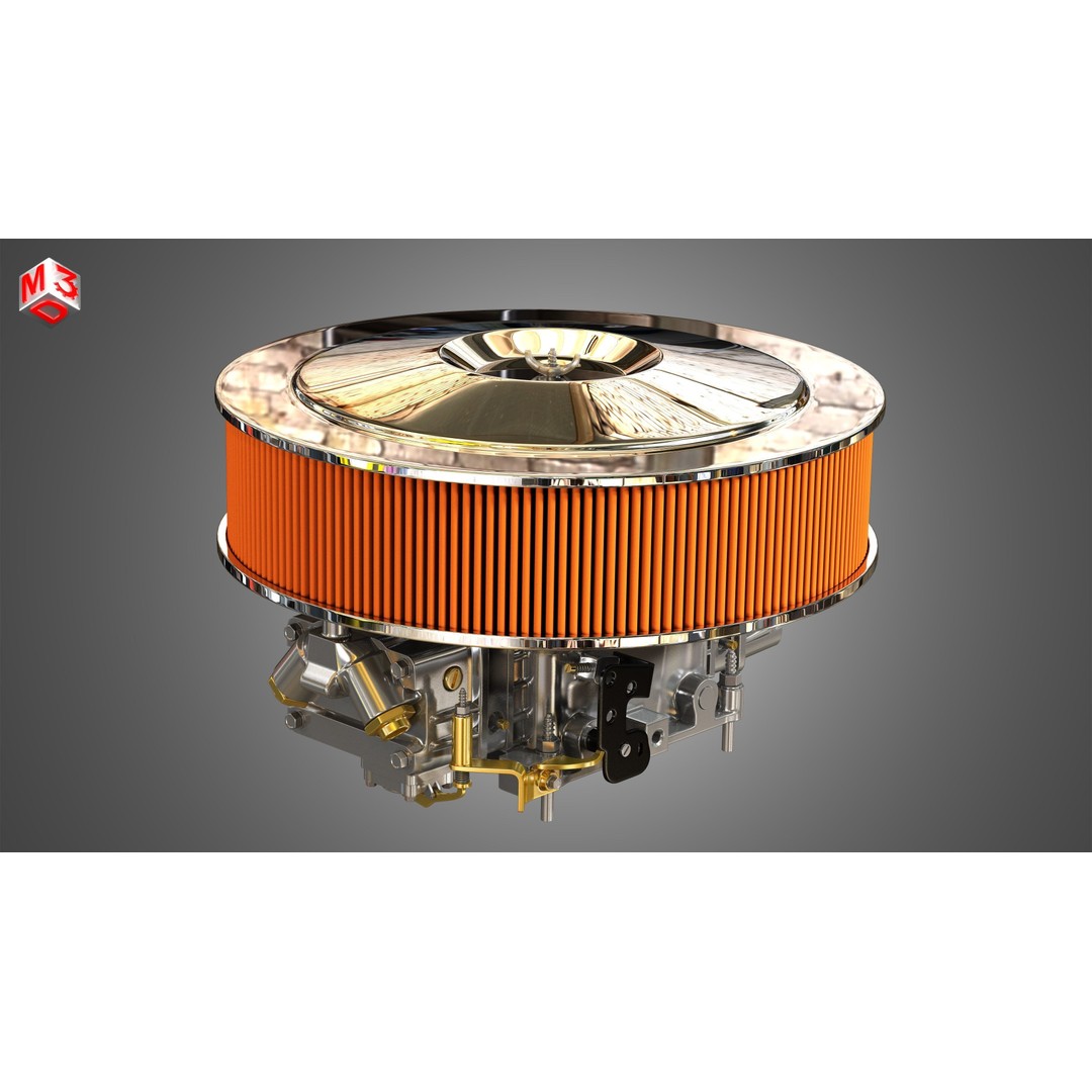 572 V8 Engine 3D Model – High Poly Vintage Muscle Car Engine, FBX/OBJ - View 12